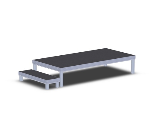 STAGE TS3 2x1m system with 1-step staircase